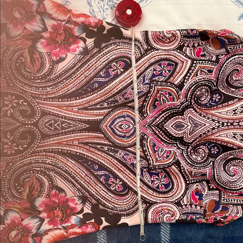 New York & Company Pink and Black Paisley Midi Dress - Picture 5 of 6